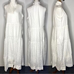 Wishlist Apparel Maxi Dress Tiered White Dot M flowy boho summer